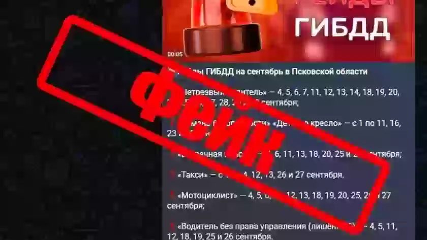 УМВД России по Псковской области опровергает недостоверную информацию о рейдах Госавтоинспекции