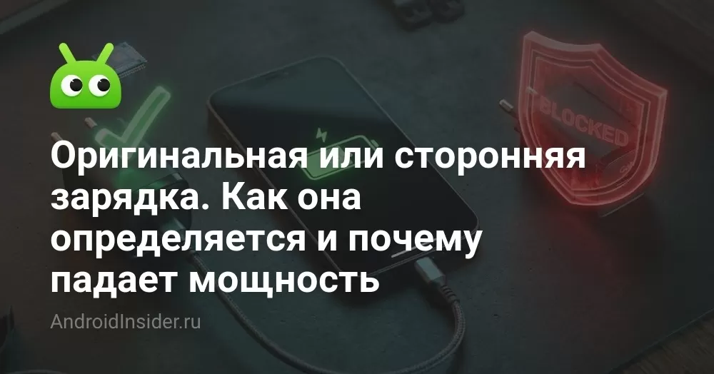 Оригинальная или сторонняя зарядка. Как она определяется и почему падает мощность