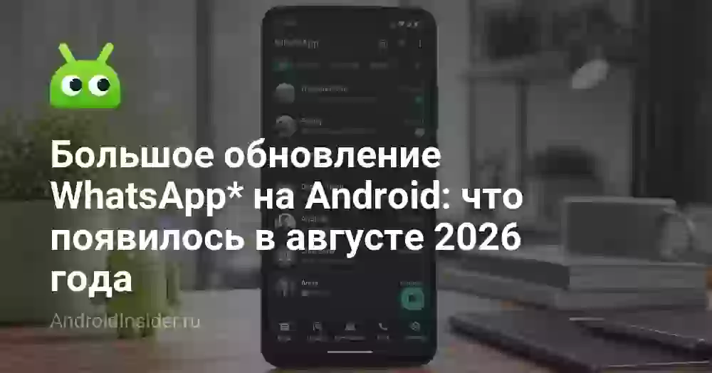 Большое обновление WhatsApp* на Android: что появилось в августе 2026 года