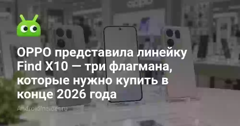OPPO представила линейку Find X10 — три флагмана, которые нужно купить в конце 2026 года
