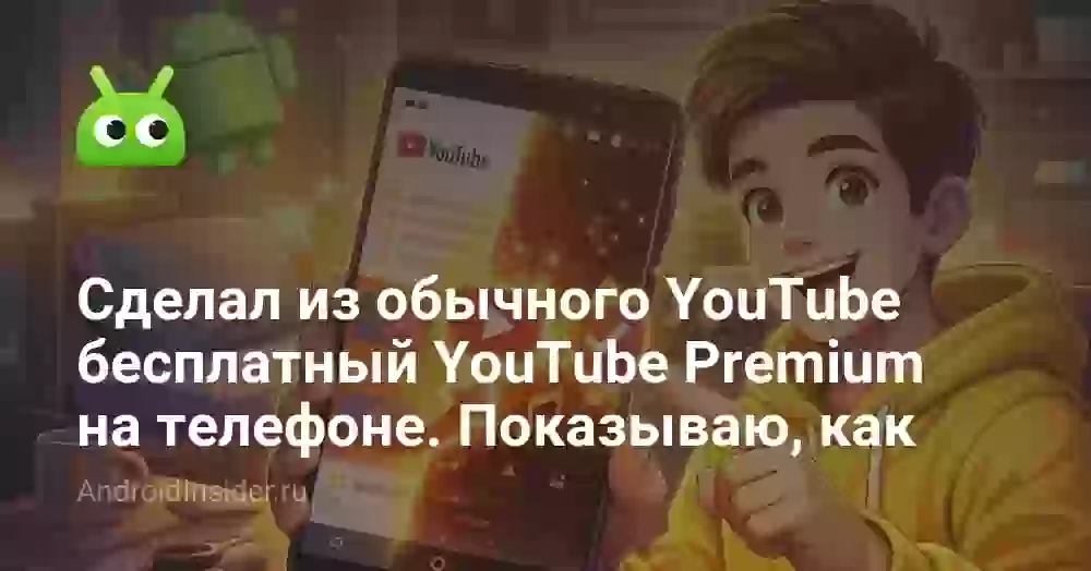 Сделал из обычного YouTube бесплатный YouTube Premium на телефоне. Показываю, как