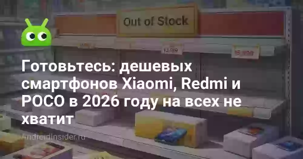 Готовьтесь: дешевых смартфонов Xiaomi, Redmi и POCO в 2026 году на всех не хватит