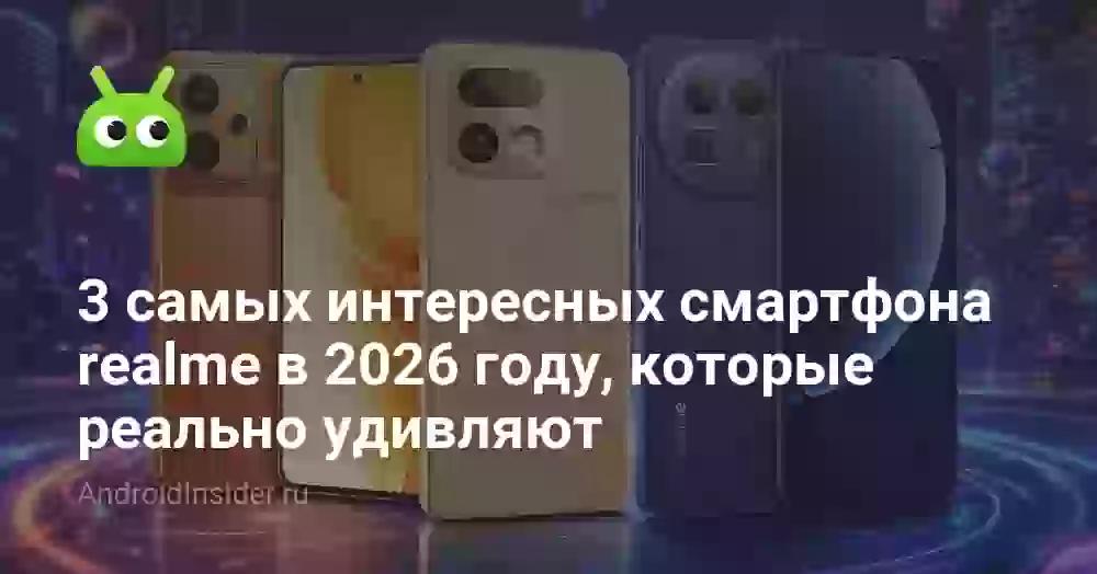 3 самых интересных смартфона realme в 2026 году, которые реально удивляют